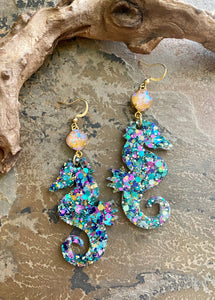 Glitter Seahorse Earrings