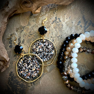 Cheetah Glitter Hoop Earrings