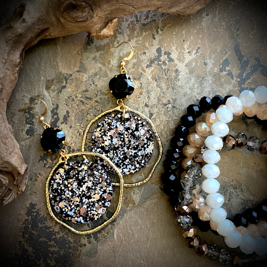 Cheetah Glitter Hoop Earrings
