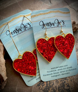 Sweetheart Glitter Earrings