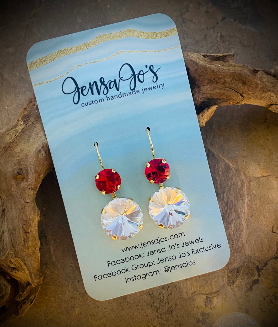 14/8mm crystal drop earrings