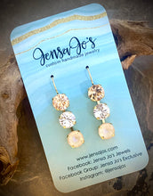 Triple multicolor crystal drop earrings