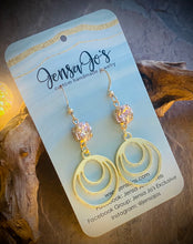 Gold triple hoop crystal earrings