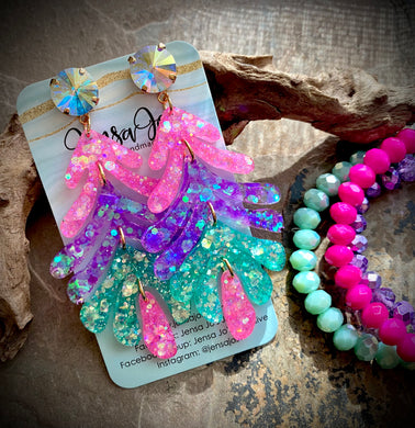 Samira Glitter Leaf Earrings