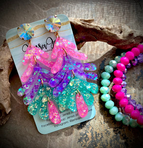 Samira Glitter Leaf Earrings