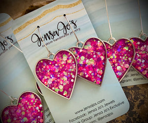 Sweetheart Glitter Earrings