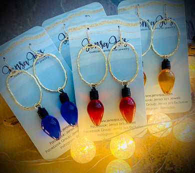 Christmas bulb earrings