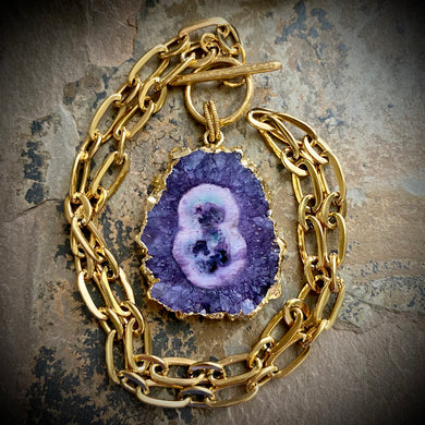 Violet Druzy Necklace
