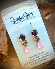 Triple multicolor crystal drop earrings