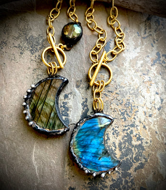 Sola Labradorite Crescent Necklace