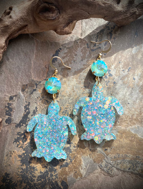 Shimmer Sea Turtle Earrings