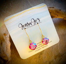 Square crystal drop earrings