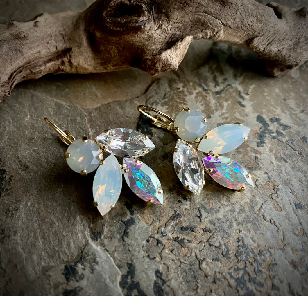 Crystal Leaf Earrings