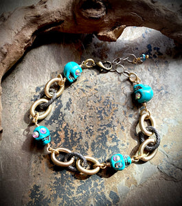 Sully Turquoise Skull Bracelet