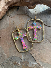 Heaven's Gate Glitter Cross Earrings