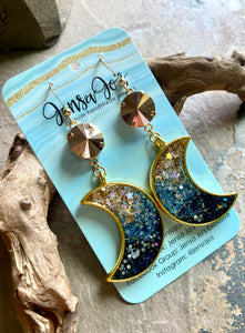 Stevie Crescent Moon Glitter Earrings