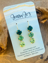Triple multicolor crystal drop earrings