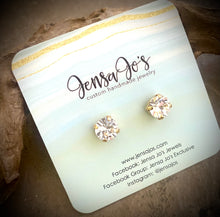 8mm crystal stud earrings