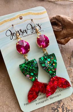 Christmas Mermaid Earrings