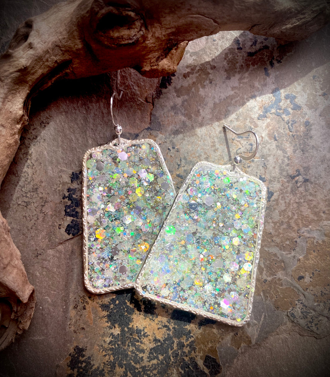 Aurora Silver Trapezoid Earrings