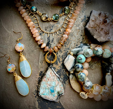 Daria Amazonite Sunstone Necklace