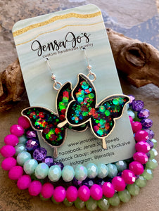 Silver Butterfly Shimmer Earrings