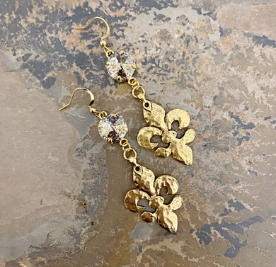 Hammered Fleur de Lis Earrings
