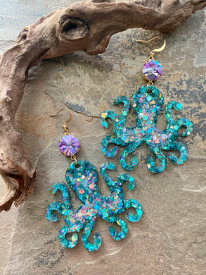 Octopus Glitter Earrings