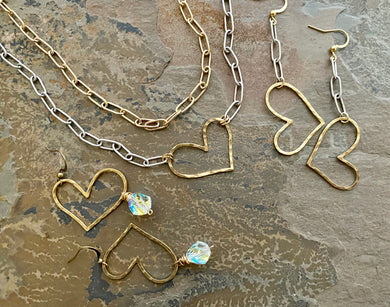Hammered Heart Layering Necklace