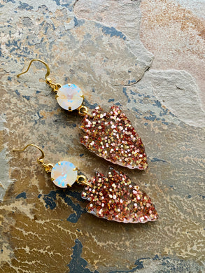 Rose Gold Arrowhead Resin