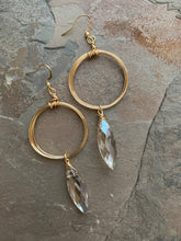 Wire Hoop Crystal Earrings