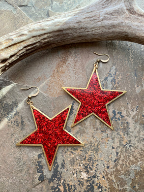 Red Glitter Stars