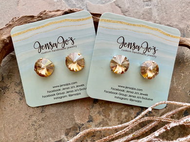 Golden Shadow Crystal Studs