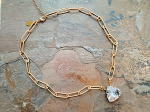 Boho Bling Crystal Triangle Necklace