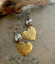 Gold Boho Glam Heart Earrings