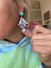 Chevron Glitter Flake Earrings