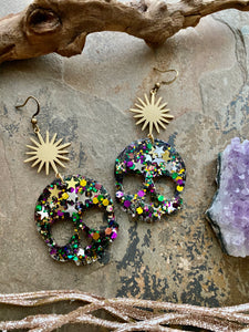 2022 Mardi Gras Glitter Earrings