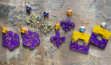 Purple & Gold Spirit Earrings