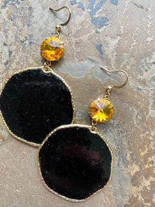 Black & Bold Gold Earrings