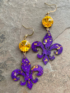 Purple & Gold Spirit Earrings
