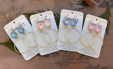 Shimmer Crystal Hoops