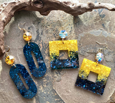 Navy & Gold Spirit Earrings