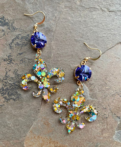 Purple & Gold Spirit Earrings